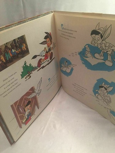 1962 vintage Walt Disney Pinocchio LP vinyl record book children's Disneyland