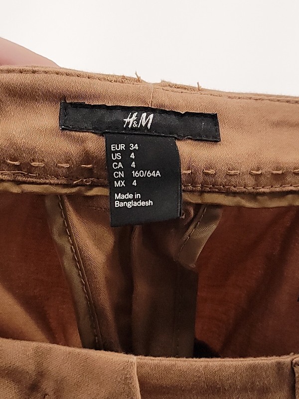 H&M Womens Dress Pants Size 4 Skinny Solid Brown Stretch Classic Pre-Owned  | eBay