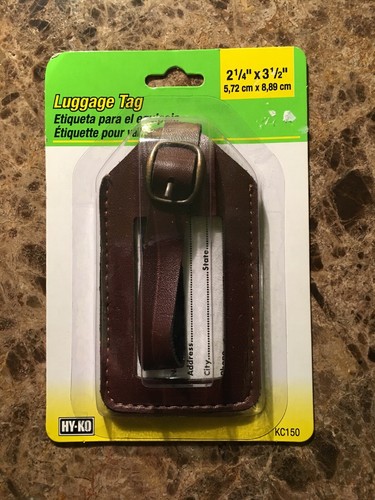 Lot Of 4. HY-KO KC150 2 1/4” X 3 1/2”  Luggage ID Tags 2 Black & 2 Brown