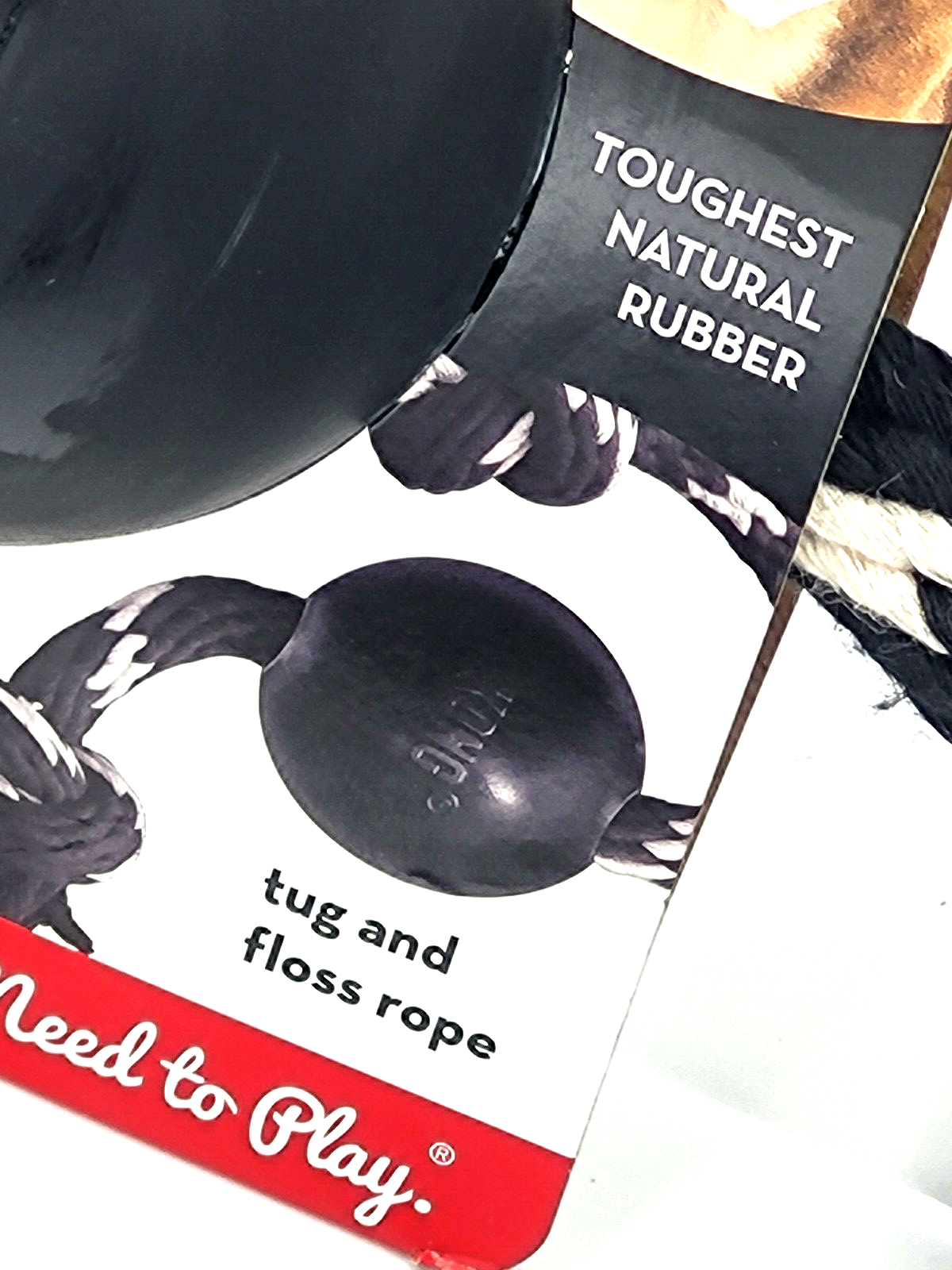 KONG Extreme Ball with Rope Tug LARGE Dog Fetch & Chew Toy