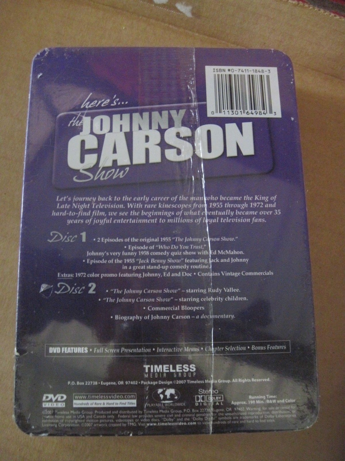 New-Here's..The Johnny Carson Show (DVD, 2008, 2-Disc Set) 2 1955 Shows+'58 Quiz