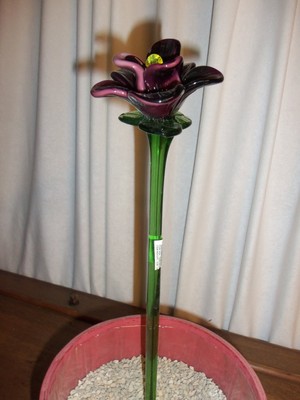Glass Flower Purple Iris- NEW