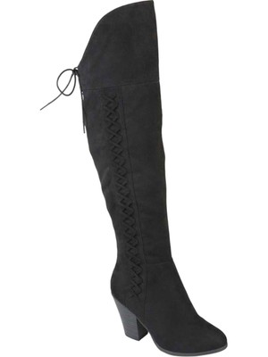 

JOURNEE COLLECTION Женские черные кружевные ботинки Spritz с круглым носком на блочном каблуке, 8 м, туалет, Черный, SPRITZ-S-BLK-080WC