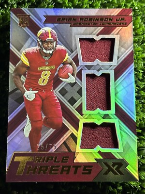 2022 PANINI XR #RTT-BRJ BRIAN ROBINSON JR. RC TRIPLE THREATS ROOKIE /75