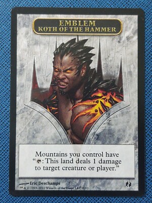 MTG 1x Emblem Koth of the Kammer LP Duel Decks Venser vs Koth Magic Planeswalker