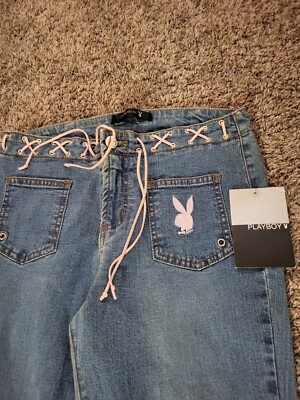 Vintage Playboy Denim Bootcut Jeans Size Large Juniors