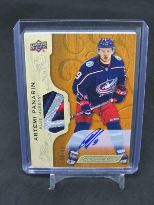 2018-19 UPPER DECK ENGRAINED ARTEMI PANARIN PATCH AUTO /65 BLUE JACKETS MS2