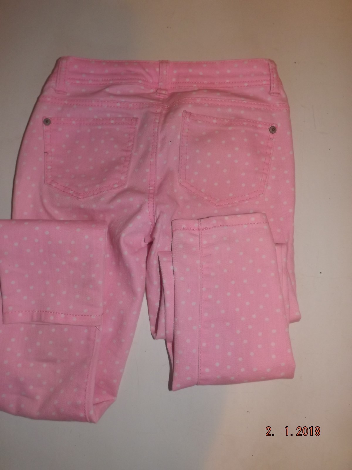 Cherokee girls pink POLKADOT  jeans size 10  super skinny