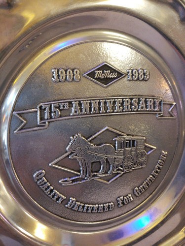 VTG McNess 75th Anniversary Cast Metal Commemorative Plate 9