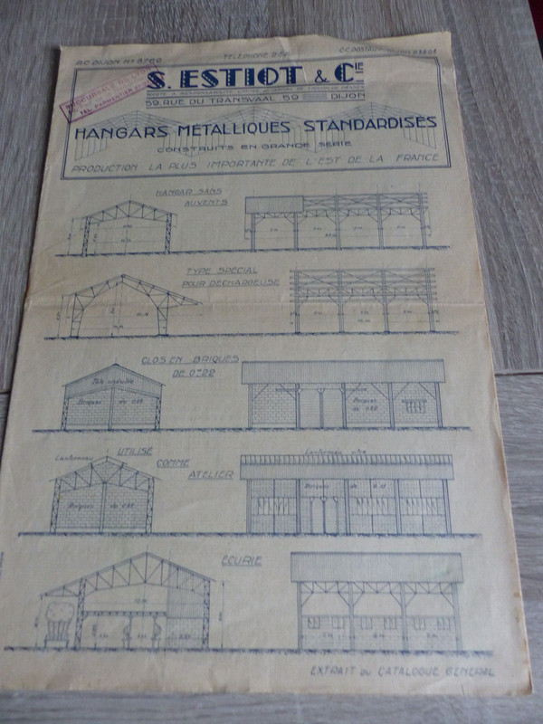 Catalogue,Brochure,Prospectus Agricole  Hangars MÃ©Taliques  S. Estiot   (Dijon)