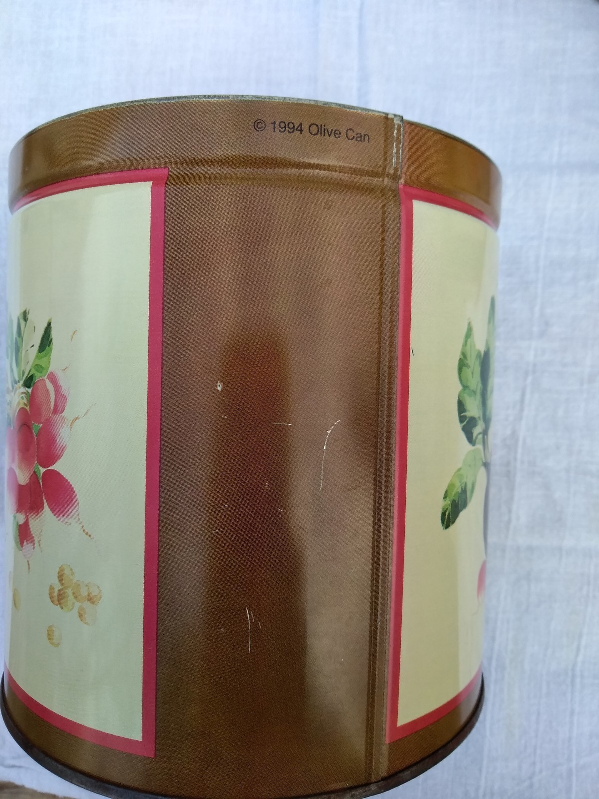 vintage canister set vegetable pattern