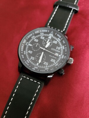  BRAND NEW Citizen Eco-Drive Chronograph Men's Aviator Watch CA0695-17E