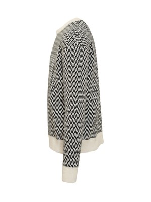 Pre-owned Lanvin Curb Sweater In Black Ecru