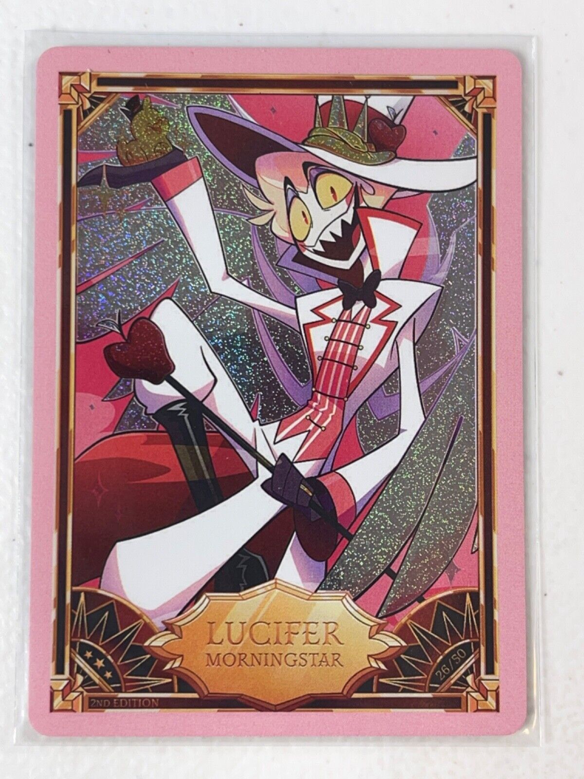 Hazbin Hotel Trading Card PINK FOIL LUCIFER MORNINGSTAR Hazbin Hotel Trading Card PINK FOIL LUCIFER MORNINGSTAR
