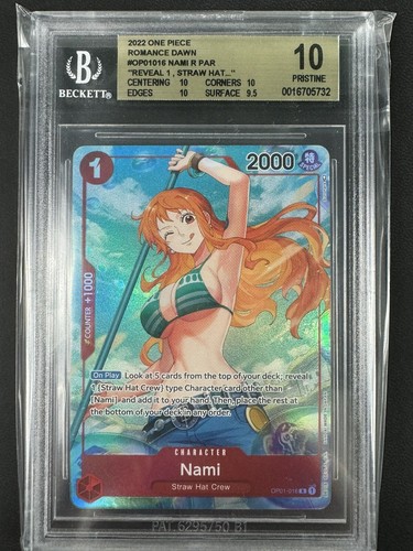 One Piece TCG OP01-016 AA Nami Alt Art Pre-Errata Wave 1 One Piece TCG OP01-016 AA Nami Alt Art Pre-Errata Wave 1
