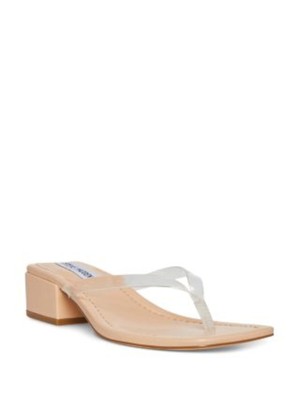 

STEVE MADDEN Женские босоножки на блочном каблуке без шнуровки Claudette Toe с ремешками на каблуке 6,5 м, Ясный, CLAU06S1