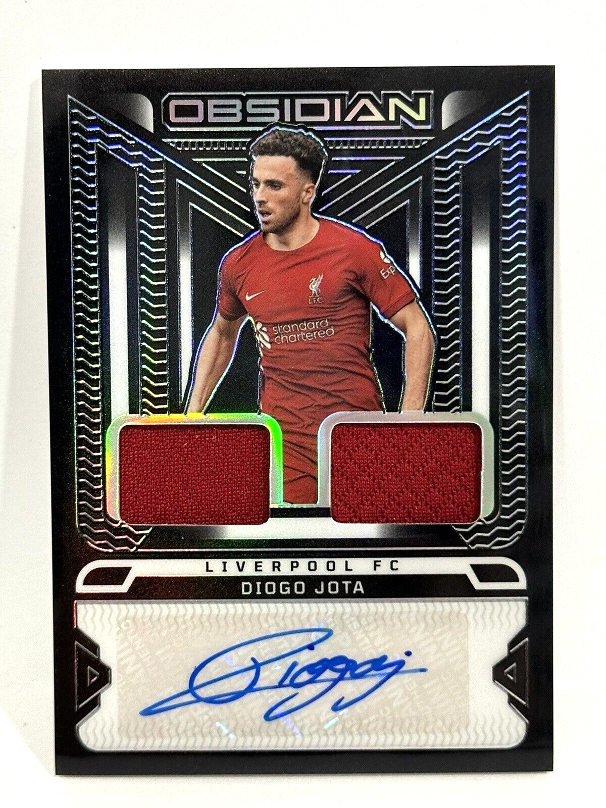 Diogo Jota 直書きオート　/10シリ 2022-23 Panini Obsidian Soccer Liverpool Dual Patch Auto