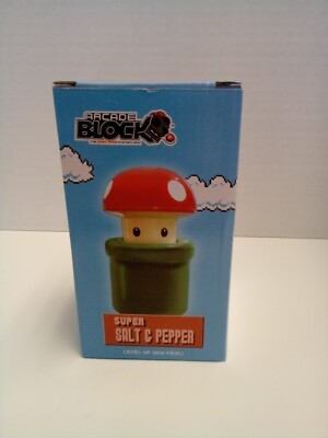 Arcade Block Super Salt & Pepper Shakers Super Mario Mushroom Inspired