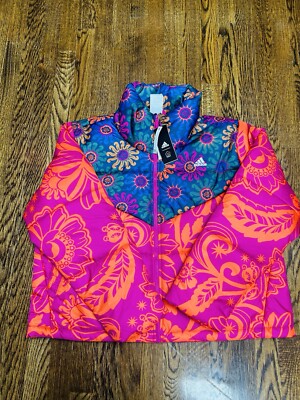 $200 adidas x Farm Rio Padded Puffer Jacket Floral Sun IM2362 Women s Size XL
