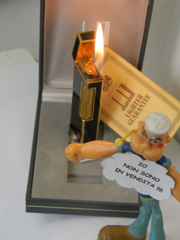 DUNHILL 70 ROLLAGAS LIGHTER VINTAGE -1971 GOLD PLATED & LACQUER NEW, UNUSED