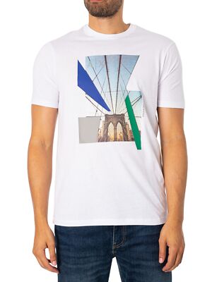 

Мужская футболка с рисунком Armani Exchange, белая, Белый, 6RZTHQ-ZJBYZ-1100