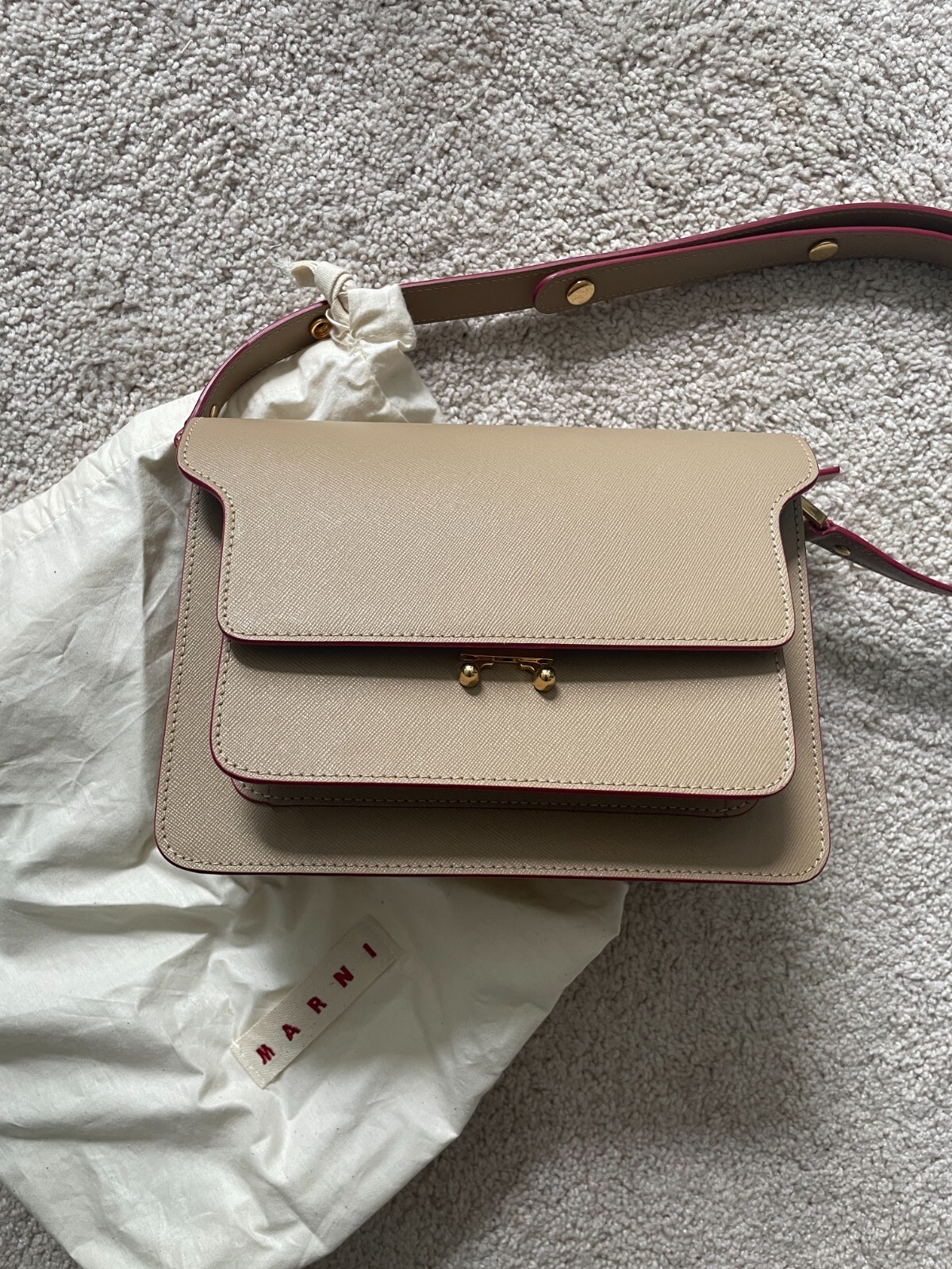 ★MARNI★Saffiano Medium Trunk Bag Grey★大人気★ Buy Marni Medium Trunk Shoulder Bag 'Grey' - SBMPN09NO1