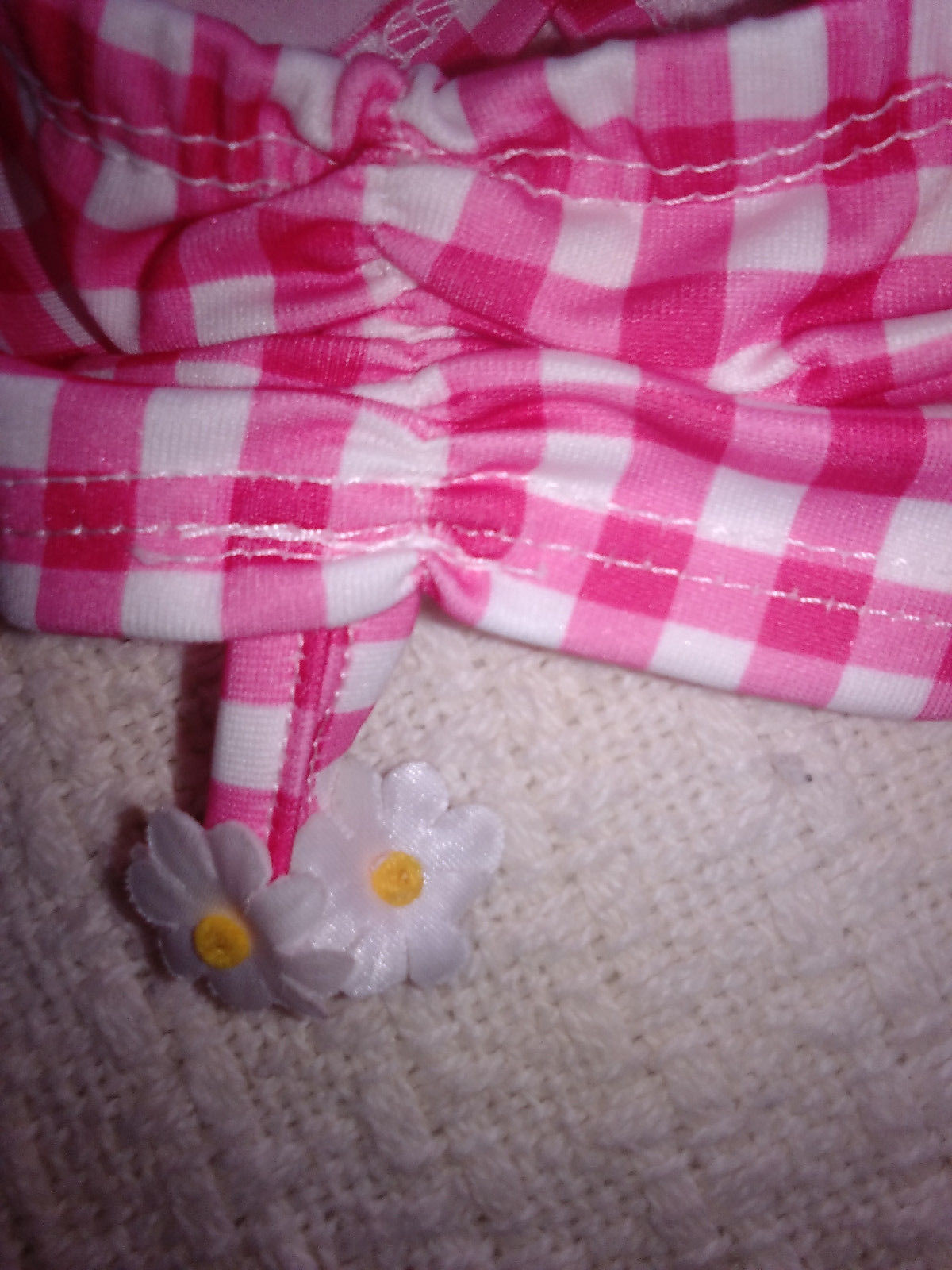 Fuchsia Pink Gingham Daisy Bikini Bottom Replacement BABW Build A Bear Workshop