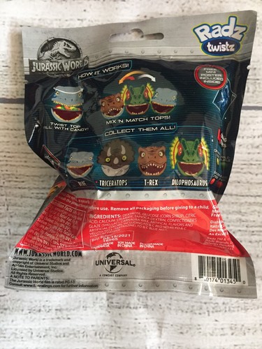 (Lot of 6) Radz Jurassic World Candy + Dispenser + Mini Poster Blind Bags Sealed