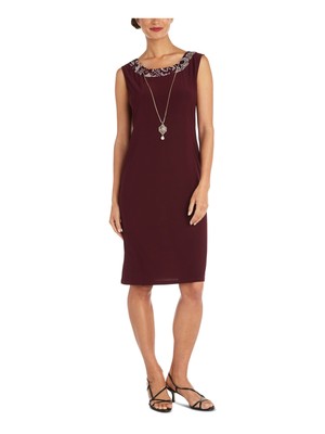 

Женское бордовое прямое платье без рукавов R-M RICHARDS, Burgundy