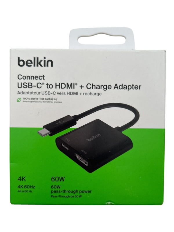 Belkin 60W USB-C to HDMI Adapter Black 745883799060| eBay