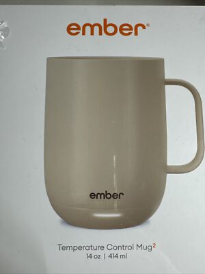 Ember Temperature Smart Mug 2 - 14 oz SandStone  Heated Coffee Cup Brand New