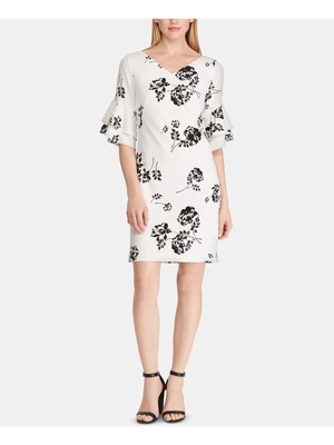 

RALPH LAUREN Женское вечернее платье-футляр цвета слоновой кости выше колена, Цвет слоновой кости