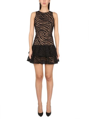 MICHAEL MICHAEL KORS Женское черное мини-платье без рукавов на подкладке + расклешенное платье-клеш 14