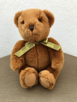 HARRODS KNIGHTSBRIDGE TEDDY BEAR 9  BROWN W/ BOW STUFFED ANIMAL PLUSH TOY