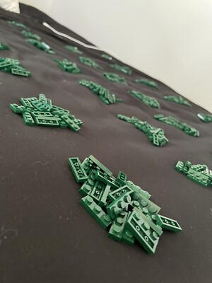 Lego 100 New Dark Green Plates 1 x 3 Stud Pieces 