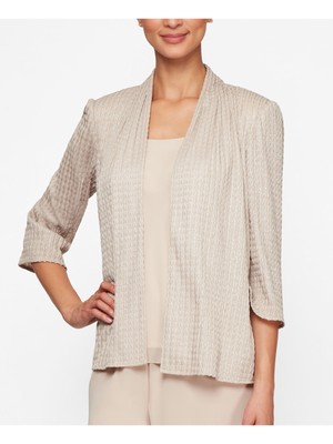 

ALEX EVENINGS Женская бежевая майка без рукавов с круглым вырезом Размер, Бежевый