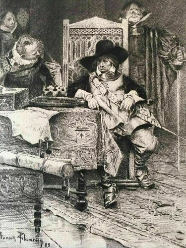 Works of Victor Hugo-Francois Flameng-Original Etching- 1888 -Signed in Plate