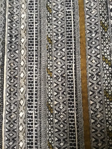 Lee Jofa Hakan African Print Bohemian Chic Black And Gold 2yds Plus Extra