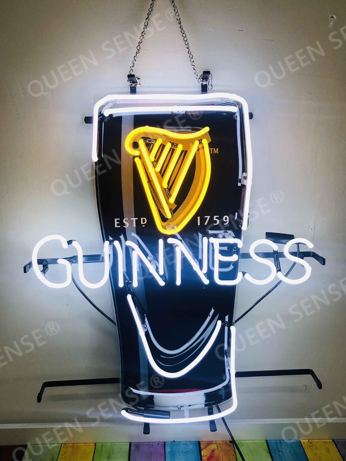 ギネスビールの古い看板 木製 縦型 GUINNESS サイン camping.com