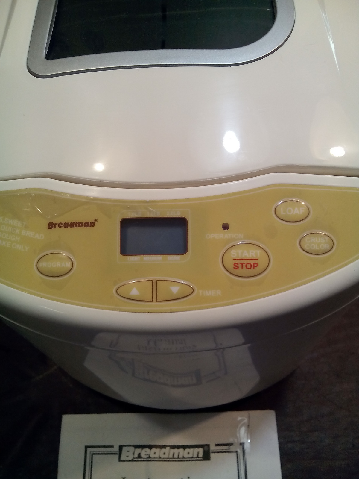 Breadman TR520 Programmable-Horizontal Bread Maker Machine-White -2 Lb