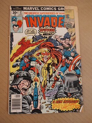 The Invaders #12  Marvel 1977  Bad Cover Reader Copy 
