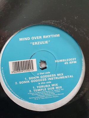 MIND OVER RHYTHM Erzulie 12'' Single rare techno oldskool Rumble 003T NR MINT