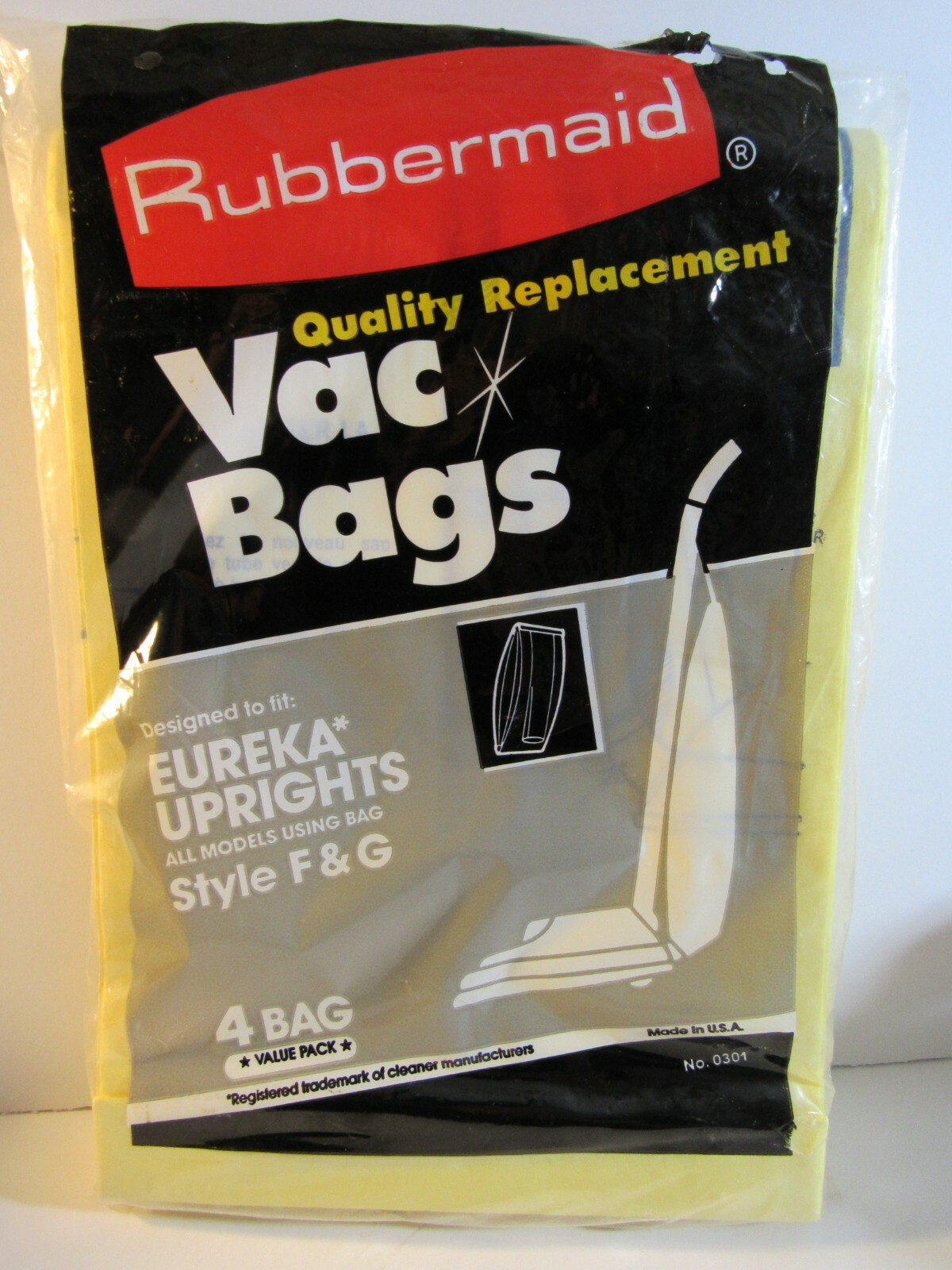 Rubbermaid Style F&G Eureka Uprights Disposable Vacuum Cleaner Bags 4