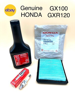 GENUINE HONDA GX100 GXR120 TUNE UP KIT ENGINE FILTER SPARK PLUG OIL 17211ZL8023