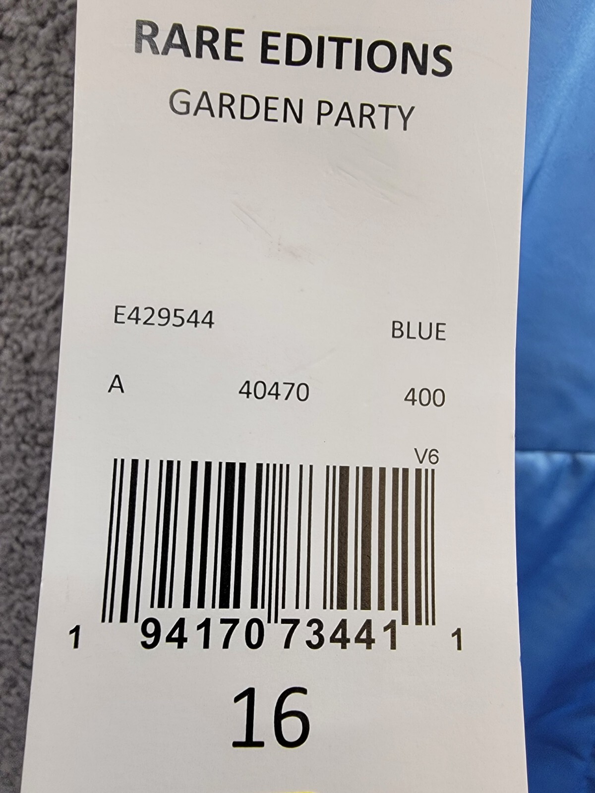 Rare Editions Sleeveless Imitation Pearl Halter Dress Big Girls 16 Blue Back Zip - Picture 16 of 16