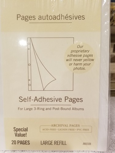 NEW Hallmark AR6508 20 Self Adhesive Pages Large Ring Post Bound Albums Photo