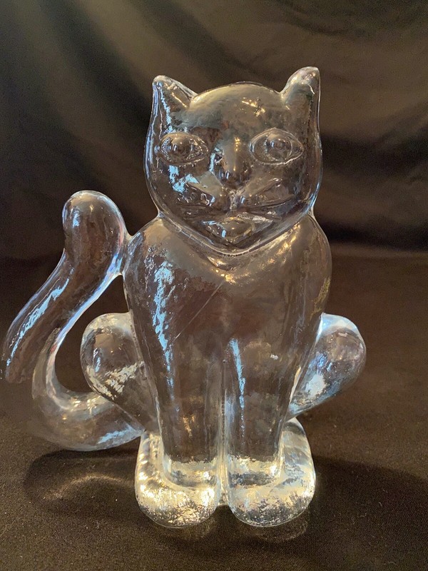 Vtg Kosta Boda Bertil Vallien Art Glass Cat Figure Boda Zoo Series