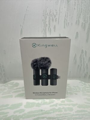 Kingwell Wireless Lavalier Microphone for iPhone 2 Mini Microphones New