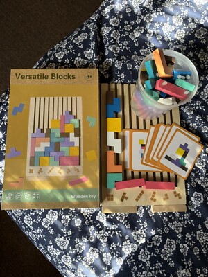 Versatile Blocks Wooden Toy Tetris Kids Montessori Waldorf 