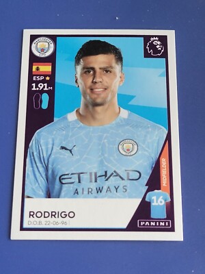 Panini Premier League 2021 Sticker Rodrigo Midfielder Manchester City #396